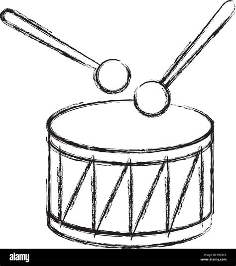 drum and sticks instrument musical vector illustration sketch Stock Vector Image & Art - Alamy