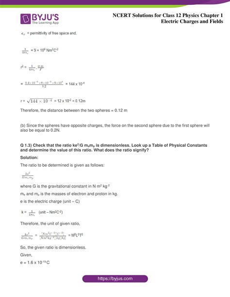 Ncert Solutions For Class Physics Chapter Electric Charges And Fields