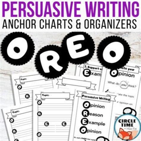 Opinionpersuasive Oreo Writing Anchor Chart Etsy Canada