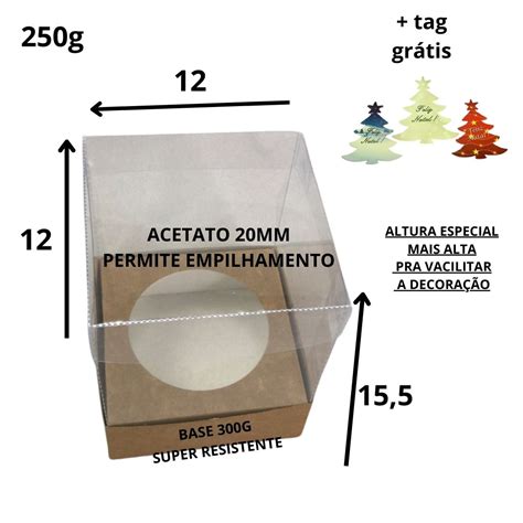 10 CAIXAS PANETONE 250G Kraft 10 Tags Grátis TAMPA E CORPO DE