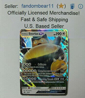 Ultra Rare Snorlax Gx Pokemon Sm Sm Black Star Promo Card Holo Foil