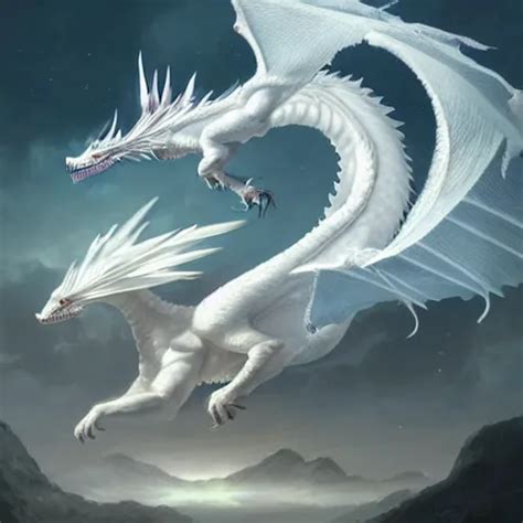 A Beautiful Digital Painting Of A White Dragon Stable Diffusion