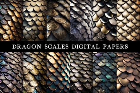 Dragon Scales Digital Papers Graphic By AnaKaoni Creative Fabrica