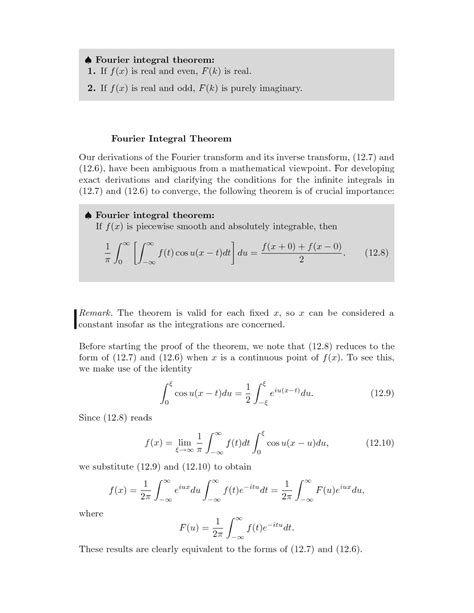 SOLUTION Fourier Integral Theorem Studypool