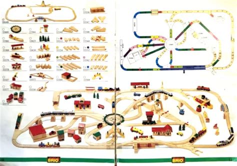 CIRCUITS DE TRAINS en bois BRIO environ 200 pièces avec locomotives et