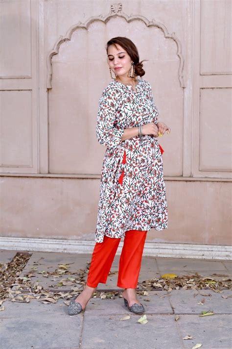 Printed Cotton Kurti Plazzo Set A Line At Rs Piece In Jaipur Id