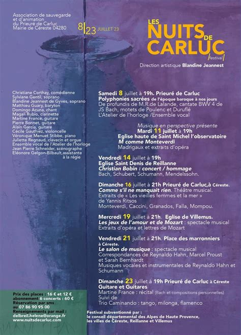 Les Nuits De Carluc Dates Et Programmation Du Festival