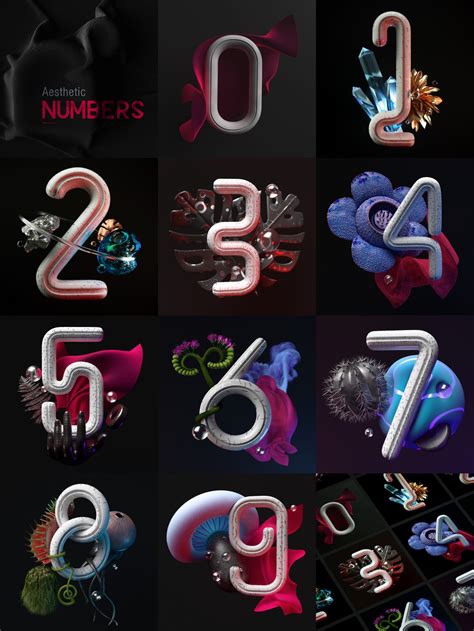 Aesthetic Numbers On Behance Illustrations And Posters Aesthetic