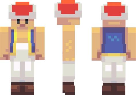 Toad Mario Minecraft Skin Pixldme Minecraft Skin Minecraft