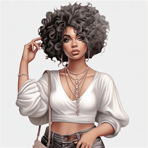 Schöne Sexy Cartoon Black Girl Lizenzfrei Nutzbare Svg Clip Art Library