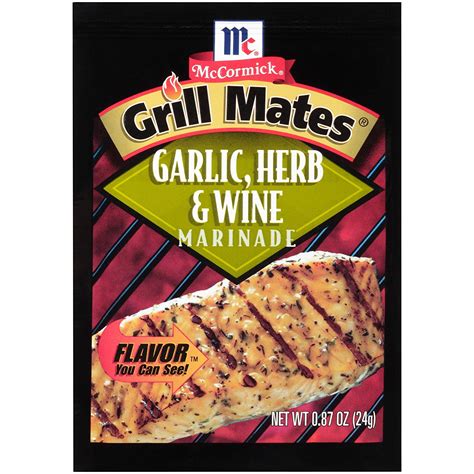 Mccormick Grill Mates Garlic Herb And Wine Marinade Packet 087 Oz