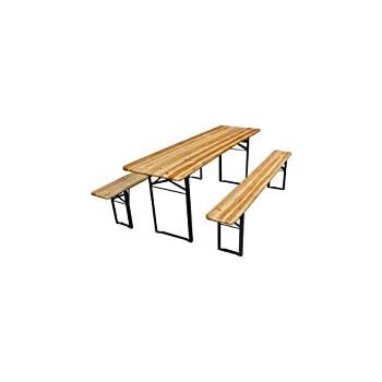 TABLE BRASSERIE BOIS AVEC 2 BANCS 220 X 80 X 76 Cm Amazon Fr High