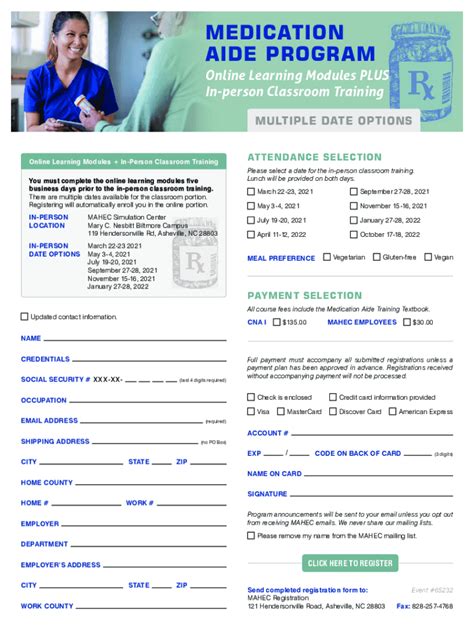 Fillable Online Sys Mahec Certified Medication Aide Skills Curriculum