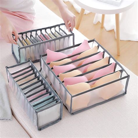 Eeekit Set Of 3 Underwear Organizer Drawer Divider Foldable Breathable