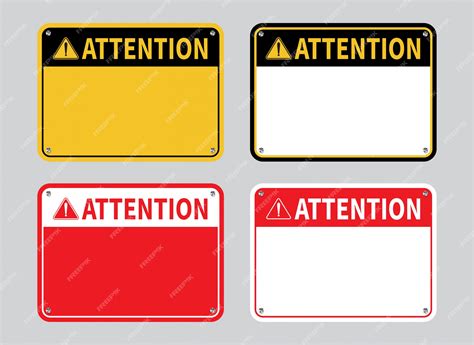 Premium Vector | Attention sign set.