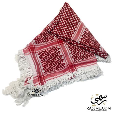 Jordanian Shemagh Keffiyeh Traditional Head Scarf Red And White In Jordan