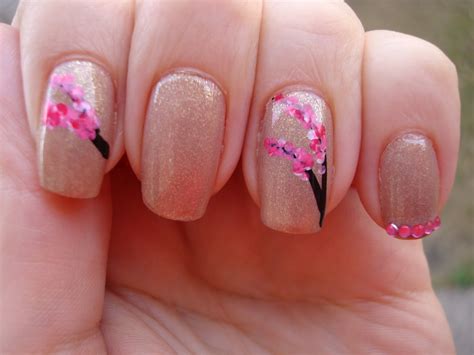 Polished Cherry Blossom Nails