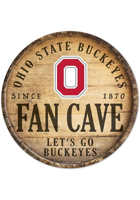 Ohio State Buckeyes Round Fan Cave Sign Wood Signs How To Antique