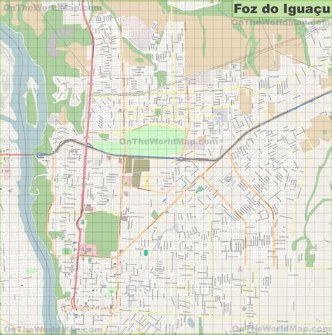 Large detailed map of Foz do Iguaçu