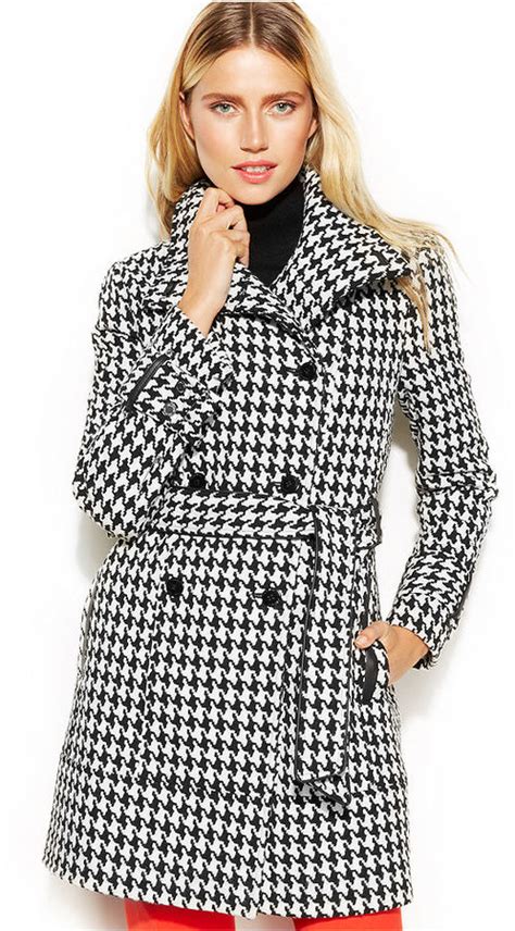 Calvin Klein Houndstooth Wool Blend Trench Coat Where To Buy And How To