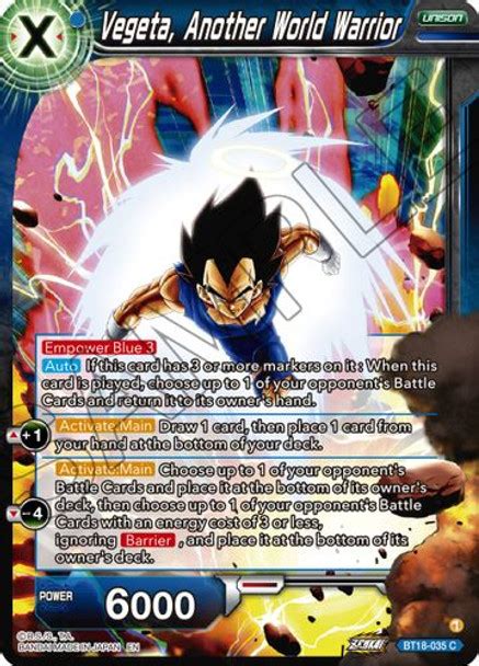 Vegeta Another World Warrior BT18 035 Dawn Of The Z Legends Foil