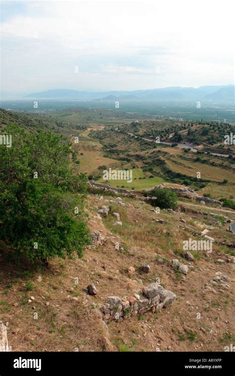 Panoramic View Of The Ruins Of The Citadel At The Acropolis Of Mycenae