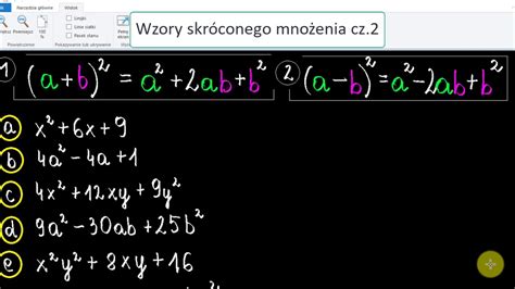 Wzory skróconego mnożenia cz 2 YouTube