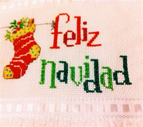 Feliz Navidad Toallas Punto De Cruz Cenefas Punto De Cruz