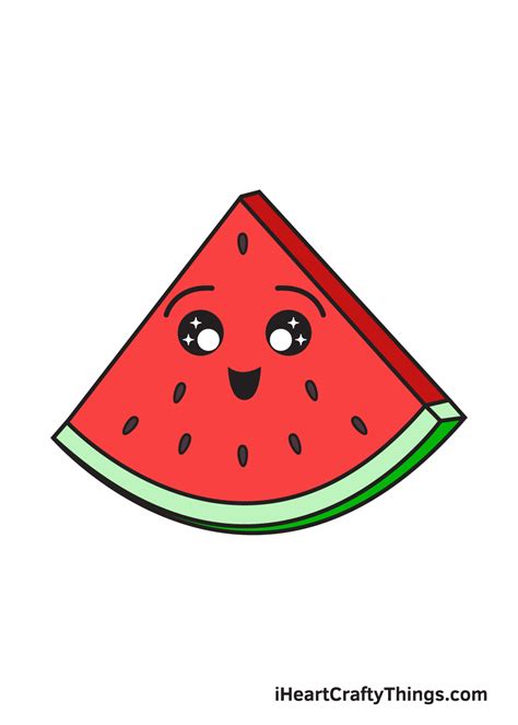 Watermelon Drawing - How To Draw A Watermelon Step By Step