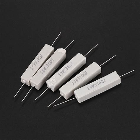 5 X 330 Ohm 5 10W Watt Wirewound Ceramic Cement Resistors White H3J3