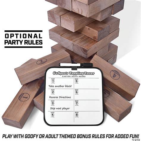 GoSports Giant Wooden Toppling Tower Brown Oriental Trading