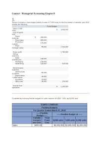 Connect Managerial Accounting Chapter Exams Management Accounting