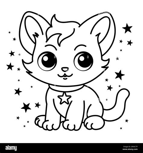 Lindo Gato P Gina Para Colorear Para Ni Os Ilustraci N De Gato