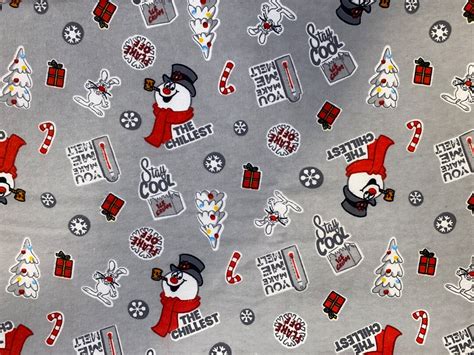 Frosty Flannel Fabric Christmas Snowman Quilting Crafting Sewing ...