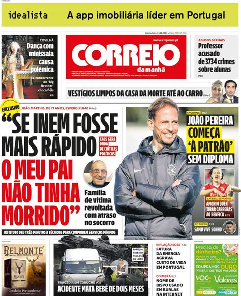 Capa Correio da Manhã 14 novembro 2024 capasjornais pt