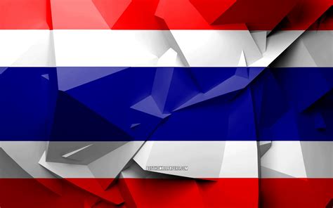 Download Wallpapers 4k Flag Of Thailand Geometric Art Asian