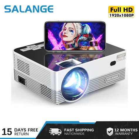 Salange Q6P Portable Mini Projector LED Mirroring Version Native 1080P