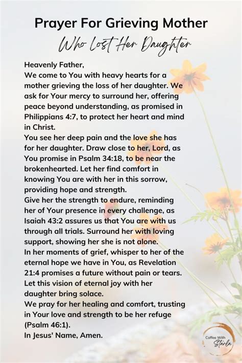 A Prayer for a Grieving Mother: Finding Comfort and Hope in Loss ...