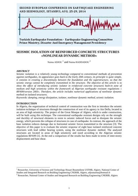 Pdf Seismic Isolation Of Reinforced Concrete Pdf Filethe