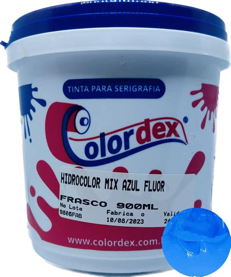 Tinta Hidrocolor Mix Fluor Azul Ml Colordex Serigrafia Na Web