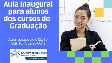 Aula Inaugural Para Ingressantes De Outubro Dos Cursos De Gradua O