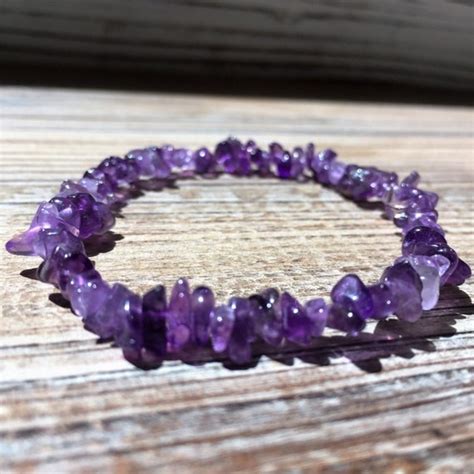 Genuine Amethyst Chip Bracelet Amethyst Beaded By Birdtreejewelry