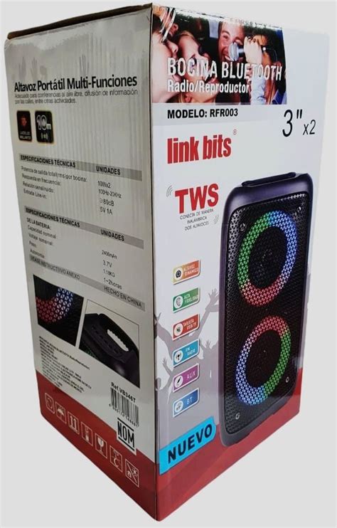 Bocina Bluetooth Tws Link Bits Basecelular Microfono Vb T