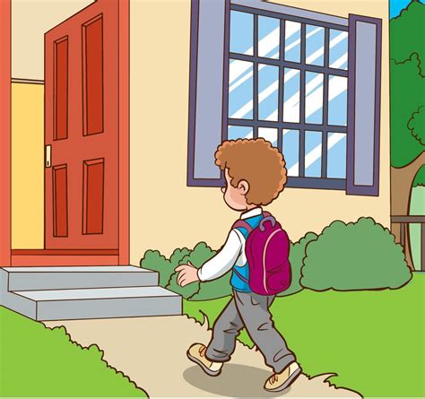 children returning home from school 20438476 Vector Art at Vecteezy