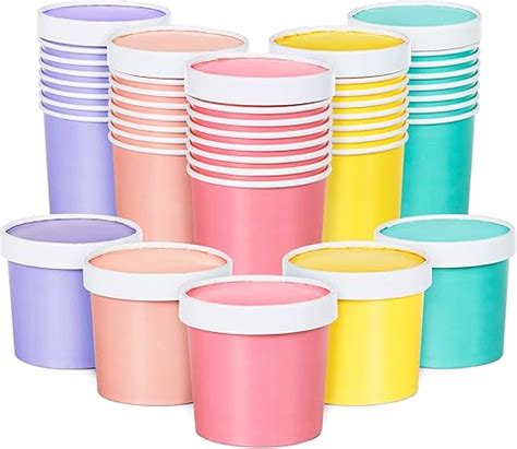 Matican Paper Ice Cream Cups With Lids 40 Pack 325ml Soup Cups With