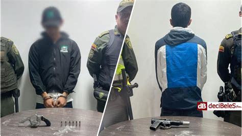 Policía capturó a dos hombres que tenían armas de fuego para cometer