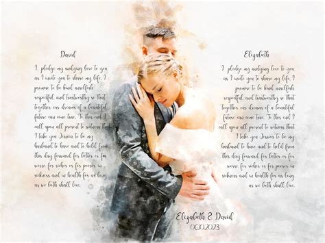 Personalized Wedding Vow Sign Wedding Vow On Canvas Watercolor Couple