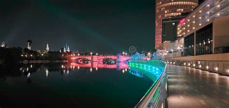 Tampa Riverwalk Lit Up at Night Editorial Image - Image of metropolis ...