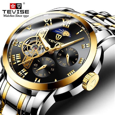 Buy Tevise Men Mechanical Watch Stainless Steel Moon Phase Tourbillon