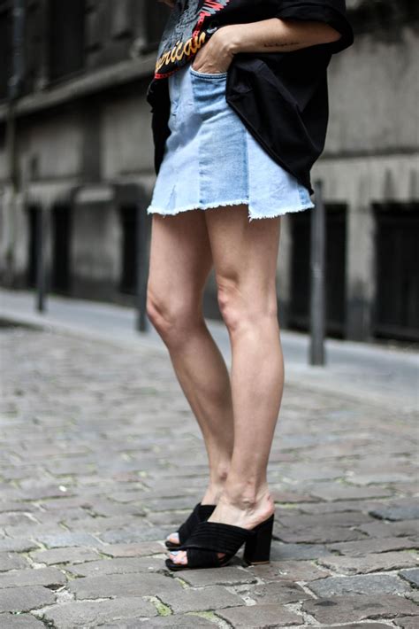 Tendance Denim Skirt And Mules Marie And Mood Blog Mode Et Lifestyle